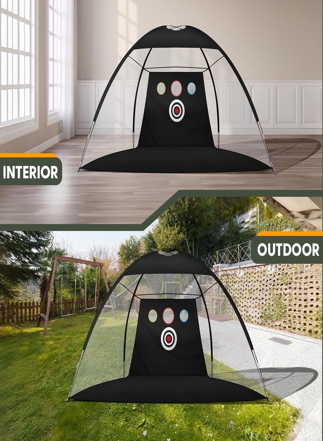 KAKO 10x7Ft Golf Practice Net, Golf Net for Backyard Driving Real GolfBalls, All in 1 Golf Hitting Nets with Tri-Turf Mat, Impact Target, 10 Balls, 7 Tees, 2 Rubber Tees, Carry Bag - Image 3