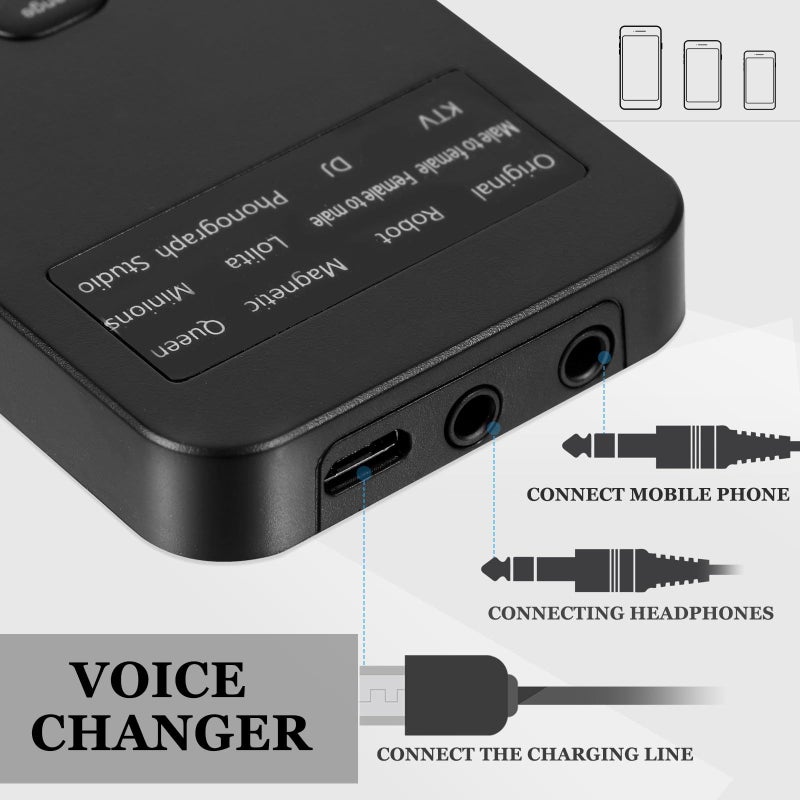 جهاز تغيير الصوت الصغير لبطاقة الصوت للهاتف والكمبيوتر مع مفتاح تجميل واحد، متوافق مع التسجيل والبث المباشر والألعاب، يعمل بتيار مباشر 5 فولت. - Image 5