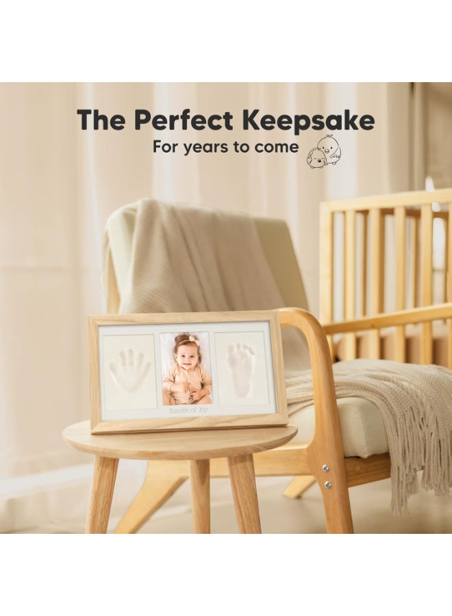 Baby Hand and Footprint Kit - Baby Footprint Kit, Newborn Keepsake Frame, Baby Handprint Kit, Personalized Baby Gifts, Nursery Decor, Baby Shower Gifts for Girls Boys (Ash Wood) | Quick Dry Handprint and Footprints, Newborn Nursery Picture Frame, Personalized New Mom Gifts for Baby First Christmas Shower - Image 4