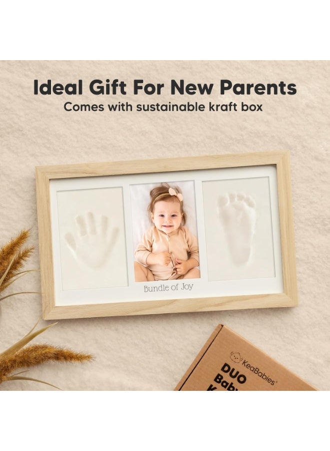 Baby Hand and Footprint Kit - Baby Footprint Kit, Newborn Keepsake Frame, Baby Handprint Kit, Personalized Baby Gifts, Nursery Decor, Baby Shower Gifts for Girls Boys (Ash Wood) | Quick Dry Handprint and Footprints, Newborn Nursery Picture Frame, Personalized New Mom Gifts for Baby First Christmas Shower - Image 5