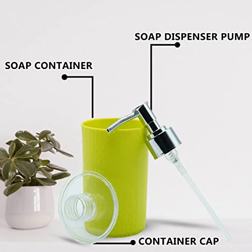 SHENRON Plastic Bathroom Accessories Set with Toothbrush Holder and Handwash Liquid Dispenser for Wash Basin, Bathroom and Sink (Green) - Image 2