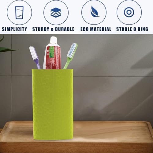 SHENRON Plastic Bathroom Accessories Set with Toothbrush Holder and Handwash Liquid Dispenser for Wash Basin, Bathroom and Sink (Green) - Image 5