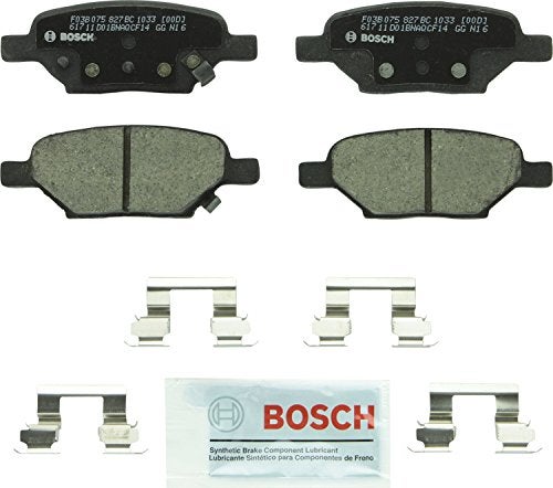 BOSCH مجموعة وسادات الفرامل السيراميكية الهادئة من بوش BC1033 متوافقة مع بعض سيارات شيفروليه كوبالت HHR مالibu بونتياك G5 G6 بيرسويت ساتورن أورا أيون الخلفية