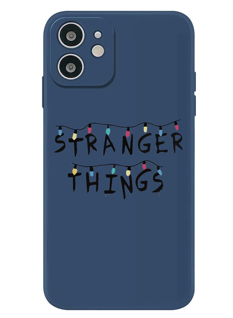 Theodor Protective Slim Fit Case Liquid Silicone Cover with Full Body Protection Anti-Scratch Shockproof Case For iPhone 12 Blue  - Stranger things - Image 1