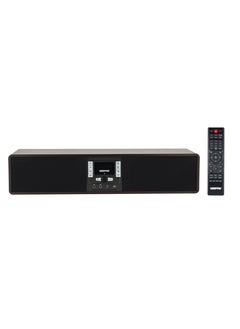 GEEPAS Wireless Sound Bar Speaker 200W Bluetooth, AUX IN, USB, Dual MIC Input and FM Radio, with Remote Control and LED Display | TV Shows Movies, Music| 2 Years Warranty GSRB150WD Black/Wooden Finish  - Image 1