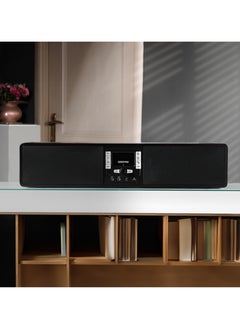 GEEPAS Wireless Sound Bar Speaker 200W Bluetooth, AUX IN, USB, Dual MIC Input and FM Radio, with Remote Control and LED Display | TV Shows Movies, Music| 2 Years Warranty GSRB150WD Black/Wooden Finish  - Image 3