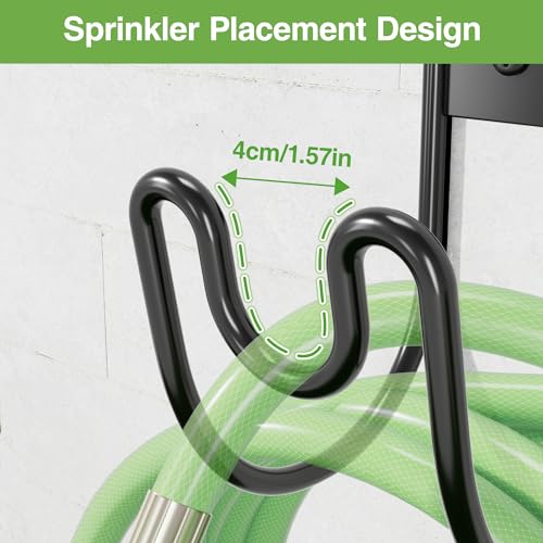 Josmimic Black Metal Garden Hose Holder - Wall Mounted Water Hose Holder - Hose Hanger Heavy Duty for Water Hose Extension Cords Vacuum Hose - Image 4