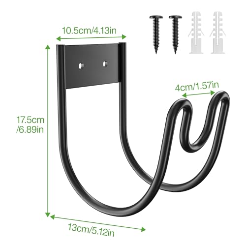 Josmimic Black Metal Garden Hose Holder - Wall Mounted Water Hose Holder - Hose Hanger Heavy Duty for Water Hose Extension Cords Vacuum Hose - Image 5
