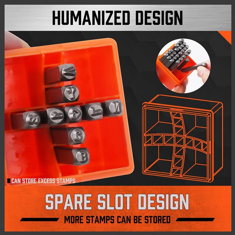 HORUSDY 37-Piece Number and Letter Stamp Set 1/8 (3mm) (A-Z & 0-9 + Love) Punch Perfect for Imprinting Metal Stamping kit, Plastic, Wood, Leather. - Image 5