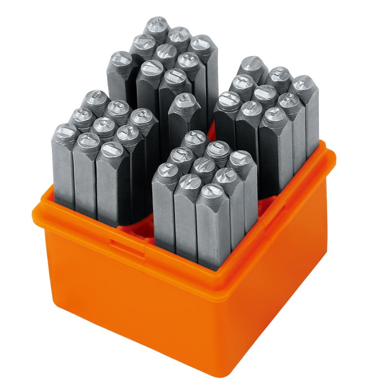 HORUSDY 37-Piece Number and Letter Stamp Set 1/8 (3mm) (A-Z & 0-9 + Love) Punch Perfect for Imprinting Metal Stamping kit, Plastic, Wood, Leather. - Image 1