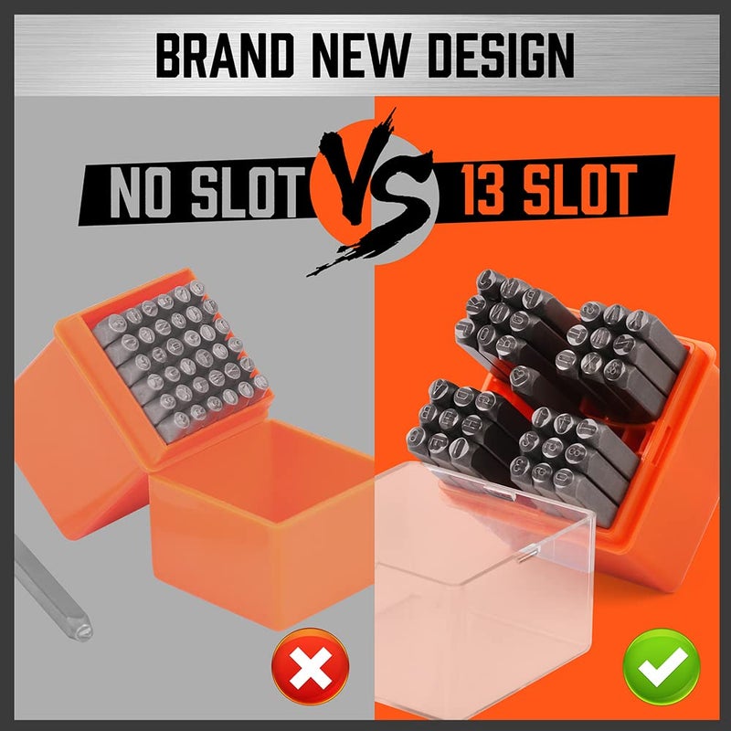 HORUSDY 37-Piece Number and Letter Stamp Set 1/8 (3mm) (A-Z & 0-9 + Love) Punch Perfect for Imprinting Metal Stamping kit, Plastic, Wood, Leather. - Image 2