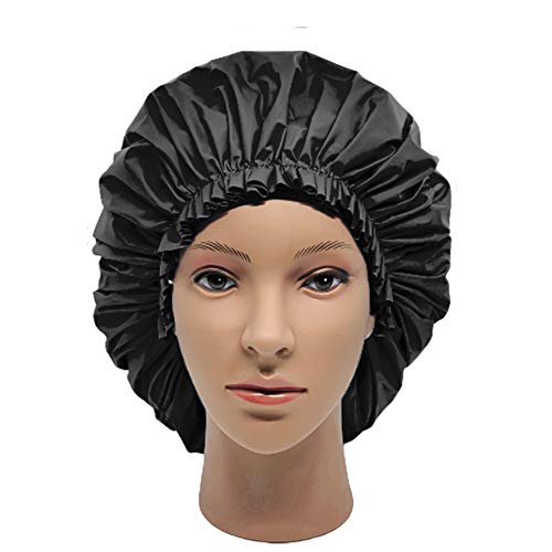 ELEBOX 2 Packs Extra Large Shower Caps Jumbo Shower Cap for Braids Big Shower cap for Women Long Hair Bath Cap Waterproof - Image 3