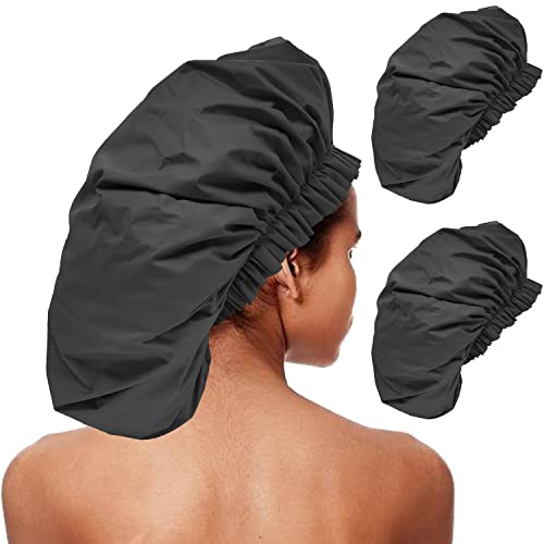 ELEBOX 2 Packs Extra Large Shower Caps Jumbo Shower Cap for Braids Big Shower cap for Women Long Hair Bath Cap Waterproof - Image 1