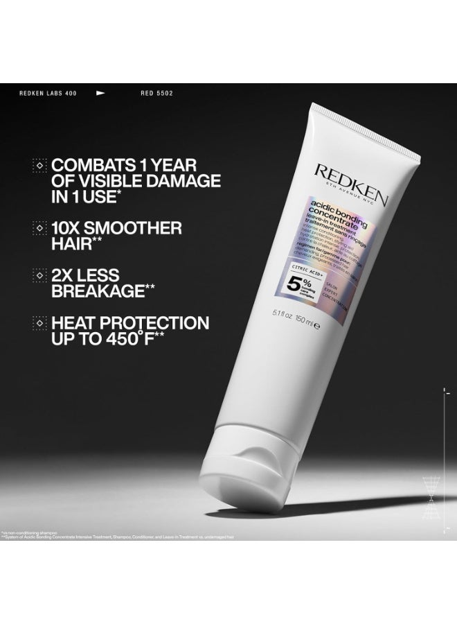 Redken Acidic Bonding Concentrate Leave In Conditioner - Hair Repair Treatment For Weak & Damaged Hair, Bond Building & Strengthening, Smooths & Provides Heat Protection - Image 2