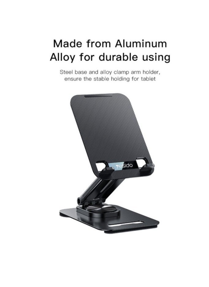 JAJEEK Premium Foldable Aluminum Alloy Desktop & Tablet Stand - Adjustable Mobile Phone Holder for Desk, Portable and Space-Saving - Image 3