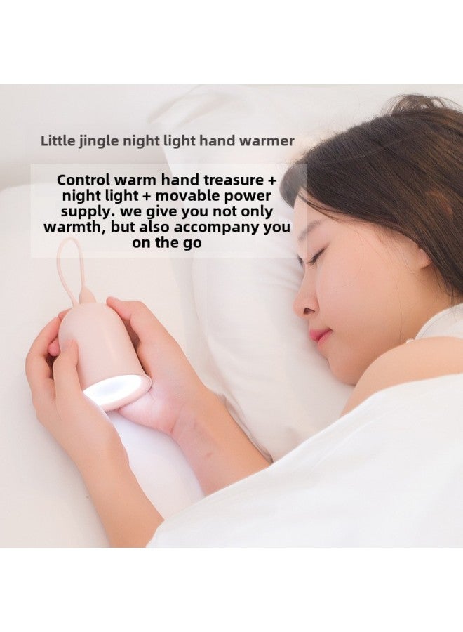 Mini Nightlight Jingle Hand Warmer USB Multifunctional Temperature Control Explosion-proof Mobile Power Jingle Hand Warmer-Color:Pink - Image 3