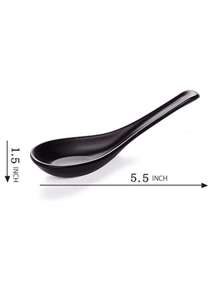 Melamine 6 Piece Chinese Soup Spoon Set | Unbreakable Soup Spoons | Ramen Soup Spoons and Asian Won Tone Soup Spoons | Melamine Spoon - Image 3