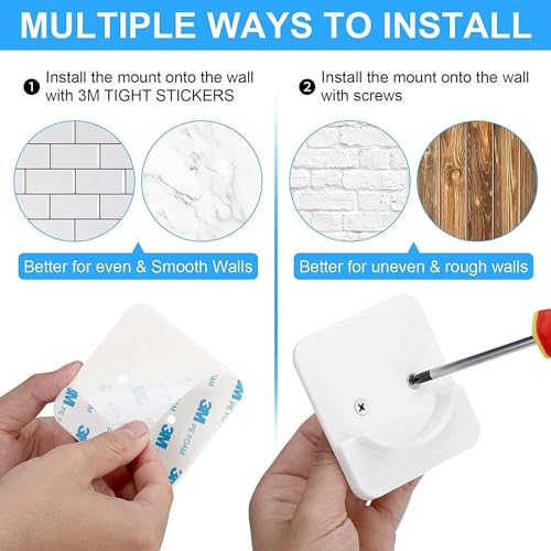 ICERO Adhesive Shower Curtain Rod Holder | No Drilling, Sticking them up Or Easy places to drill for a fixture | Strong Hold | 2 Pack, White (Rod Not Included) - Image 5