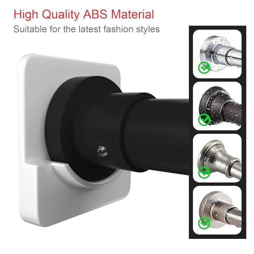 ICERO Adhesive Shower Curtain Rod Holder | No Drilling, Sticking them up Or Easy places to drill for a fixture | Strong Hold | 2 Pack, White (Rod Not Included) - Image 3