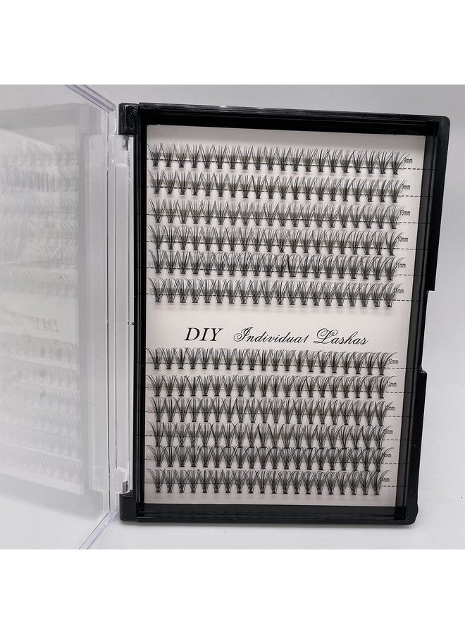 IECILI IECILI Individual Lashes/Lash Clusters 240pcs 9-14mm Cluster Eyelash Extensions /12 Roots/D Curl /0.07mm Cluster Lashes/Faux Mink Lash Extensions (D Curl, 20D Cluster Lashes)  - Image 4