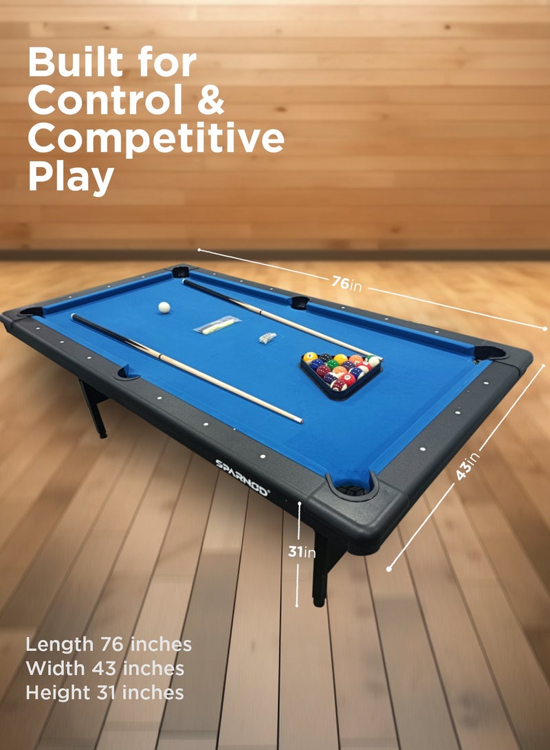 Sparnod Fitness Spt-60 Foldable Billiard Pool Table 6Ft With Accessories  Includes Cues, 2 Sets Of Balls, Chalk ,Triangle, Brush No Assembly Required  Ideal For Home & Game Rooms - Image 5