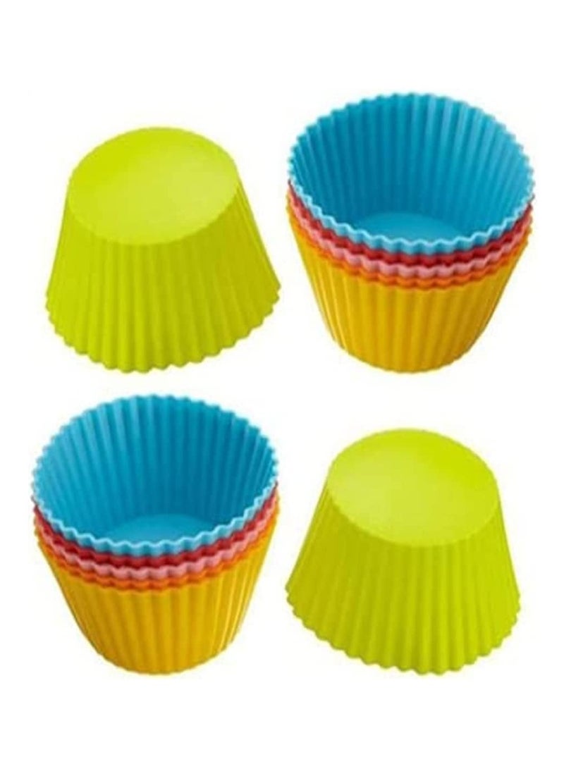 UREVO Silicone Non-Stick Cupcake Muffin Baking Cups Multicolored Chocolate Liners 24 Pack for Everyday Use Home Baking and Party Decor - Image 3