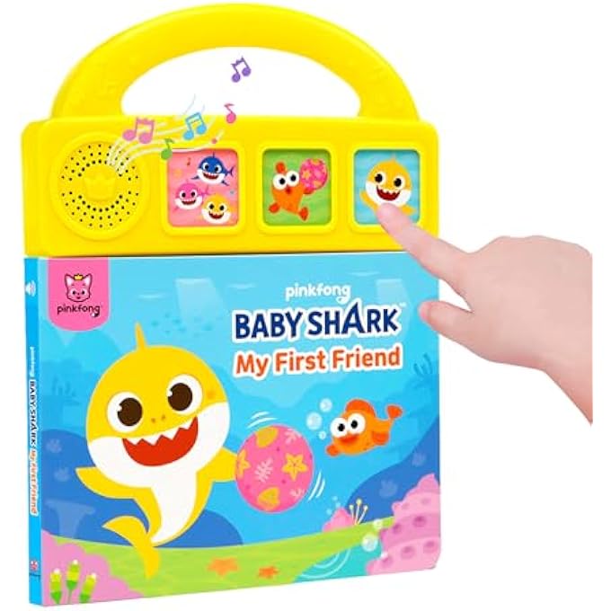 BABY SHARK MY FIRST FRIEND 3 BUTTON STORY SOUND BOOK WITH CARRYING HANDLE | BABY SHARK TOYS, BABY SHARK BOOKS | LEARNING & EDUCATION TOYS | INTERACTIVE BABY BOOKS FOR TODDLERS 1-3 | GIFTS BOYS & GIRLS - Image 1