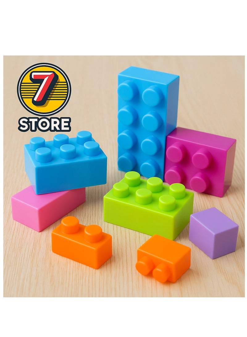 متجر 7 مكعبات بناء كبيرة من الطوب 12 قطعة لعبة تعليمية تعليمية للأطفال - Image 3
