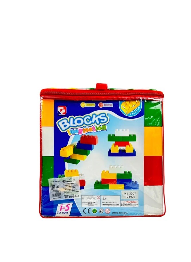 Rally 12 pcs Big Building Blocks Bricks Educational Learning Toy for Kids  - Image 1