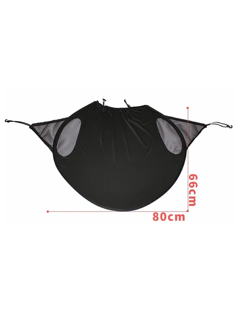 SYOSI Baby Pram Sun Shade Cover, Universal Stroller Sunshade Cover Anti-UV, Portable Baby Stroller Awning Pushchair Sun Canopy Windproof Waterproof with Arched Hard Support (Black) - Image 3