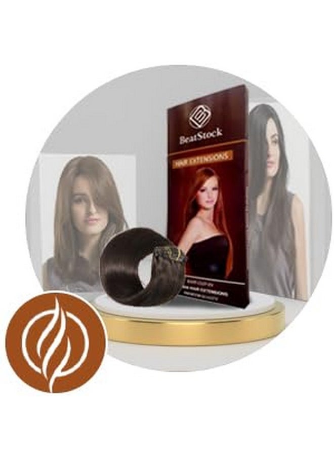 BeatStock Natural Straight Hair Extensions In Synthetic Fiber For Women And Girls In 24 Inch5 Clips Head In 1 Piece Increase Hair Length And Volume (Black)  - Image 4