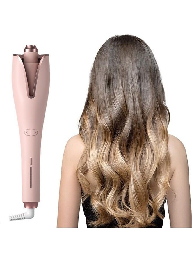 Captaintech Automatic Curling Iron,Anion Hair Care Fast Heating,Ceramic Rotating Barrel,Anti-Scald and Anti-Hair Jam,Automatic Shut-Off,Suitable for Weddings/Parties/Outdoor Travel(Pink) - Image 1