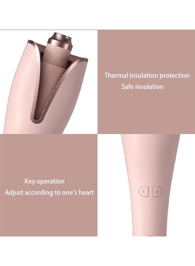 Captaintech Automatic Curling Iron,Anion Hair Care Fast Heating,Ceramic Rotating Barrel,Anti-Scald and Anti-Hair Jam,Automatic Shut-Off,Suitable for Weddings/Parties/Outdoor Travel(Pink) - Image 3