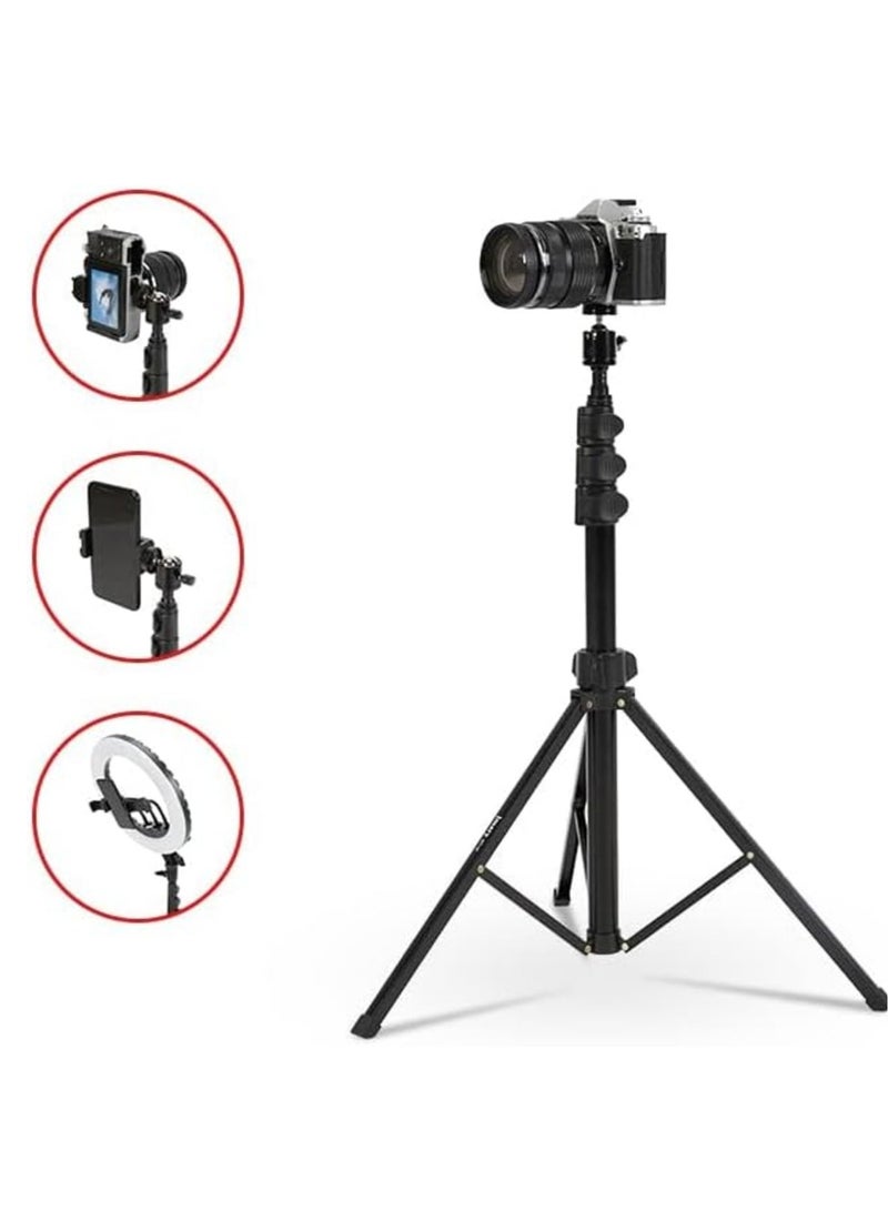 Jmary MT39 61inch Aluminum Extendable Cell Phone Tripod Stand with Selfie Stick Tripod and Phone Clip - Image 2