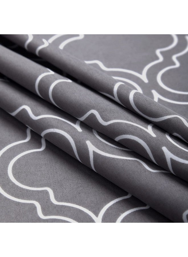 ستائر نافذة Encasa XO مطبوعة + سادة مع رباط خلفي (7 أقدام، مجموعة Trellis Grey) عبوة من 3 قطع - Image 3