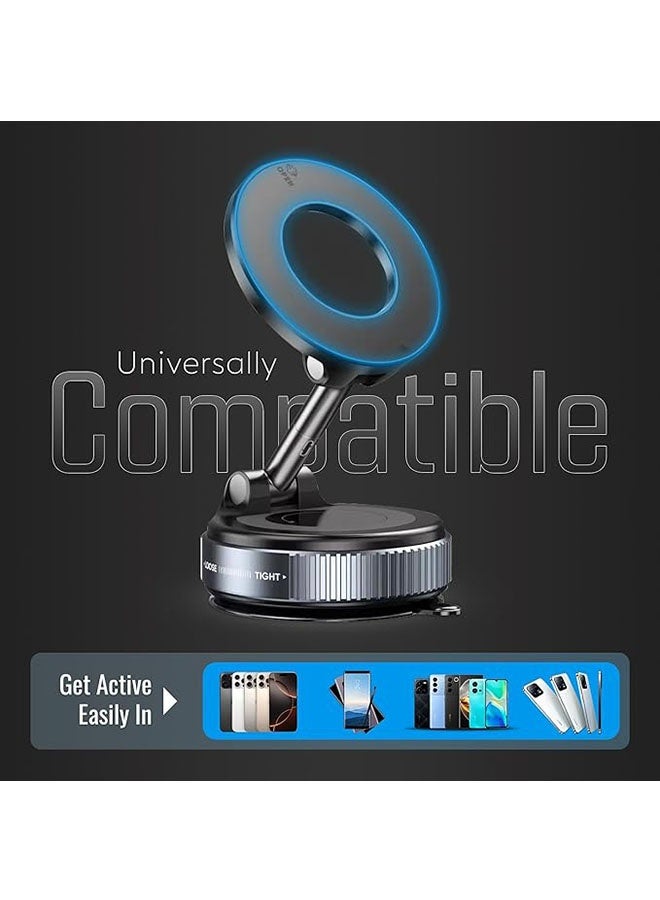 Magnetic Car Phone Holder with 360° Rotating, Vacuum Strong Suction Car Phone Mount, Universal Car Phone Mount Compatibility for Smartphones, Black - Image 3