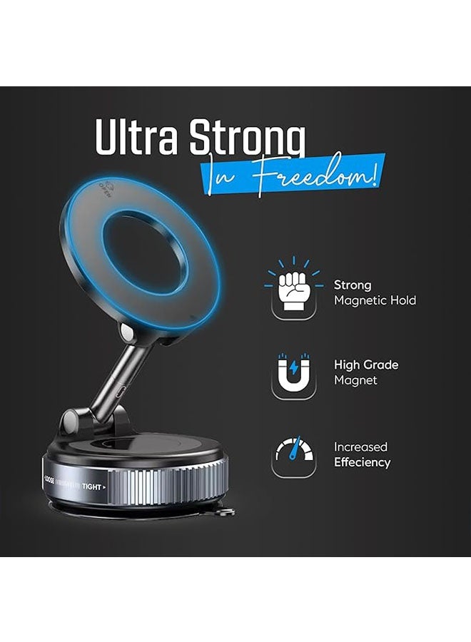 Magnetic Car Phone Holder with 360° Rotating, Vacuum Strong Suction Car Phone Mount, Universal Car Phone Mount Compatibility for Smartphones, Black - Image 5