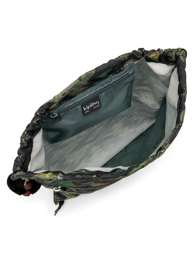 kipling Supertaboo Camo Treasure Medium Backpack (With Drawstring)