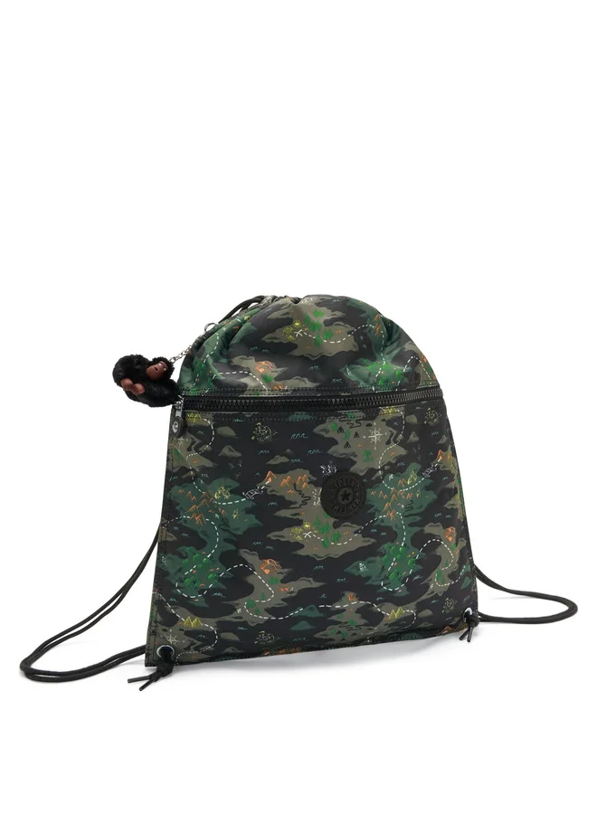 kipling Supertaboo Camo Treasure Medium Backpack (With Drawstring)