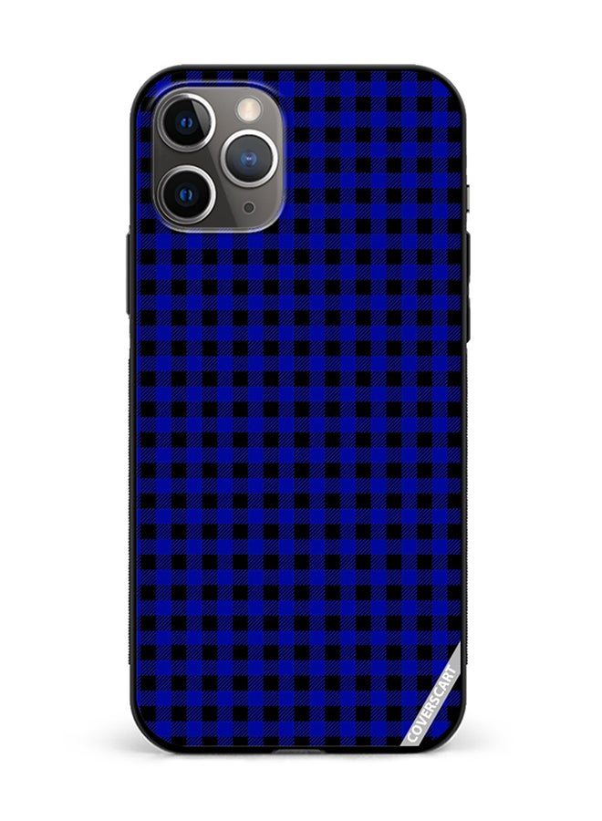 COVERSCART Protective Case Cover For Apple iPhone 11 Pro Max Blue And Black Buffalo Plaid Texture Checkered Seamless Pattern Design Multicolour