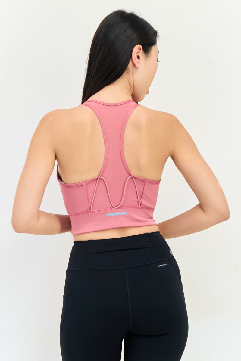 Adidas صدرية رياضية مبطنة بشعار علامة أديداس x بارلي للنساء، وردي كورال - Image 2
