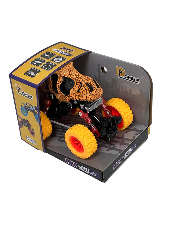 D-Power - PullBack Dino Stunt Truck, Orange| No Batteries Needed, Fun for All Ages | 3+ - Image 2