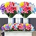 Ankey 12 Pcs Artificial Fake Flowers for Outdoor, Faux Plastic Fabric Flowers Lily UV Resistant Plants Greenery for - Image 2