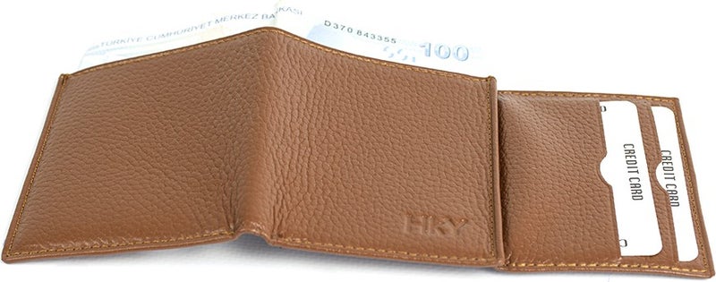 HKY Genuine Leather Men's Wallet and Belt Set - Image 4