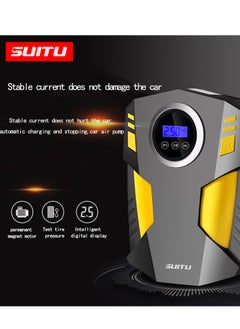 SUITU Digital Car Tyre Inflator Air Compressor with Auto Stop and LED Light 12V Fast Portable Air Pump for Car Bicycle Motorcycle Ball Air Mattress  - Image 3