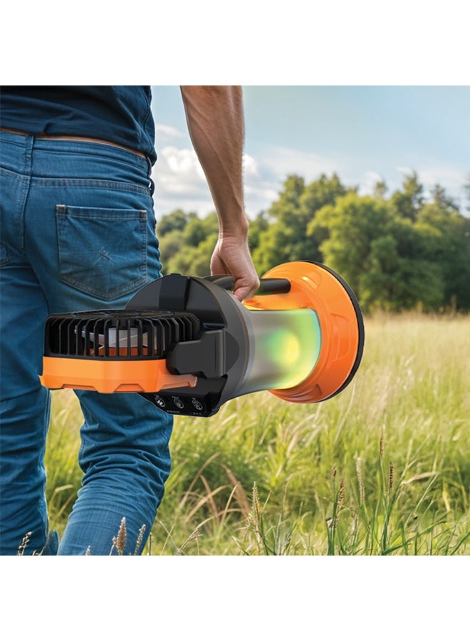 بورودو مروحة رذاذ لاسلكية محمولة FreshPulse بسعة كبيرة 2 لتر ووظيفة بنك الطاقة 15000 مللي أمبير في الساعة / إضاءة RGB / مستويات سرعة قابلة للتعديل / زاوية قابلة للتعديل / رذاذ بارد / جهاز تحكم عن بعد - برتقالي/أسود - Image 5