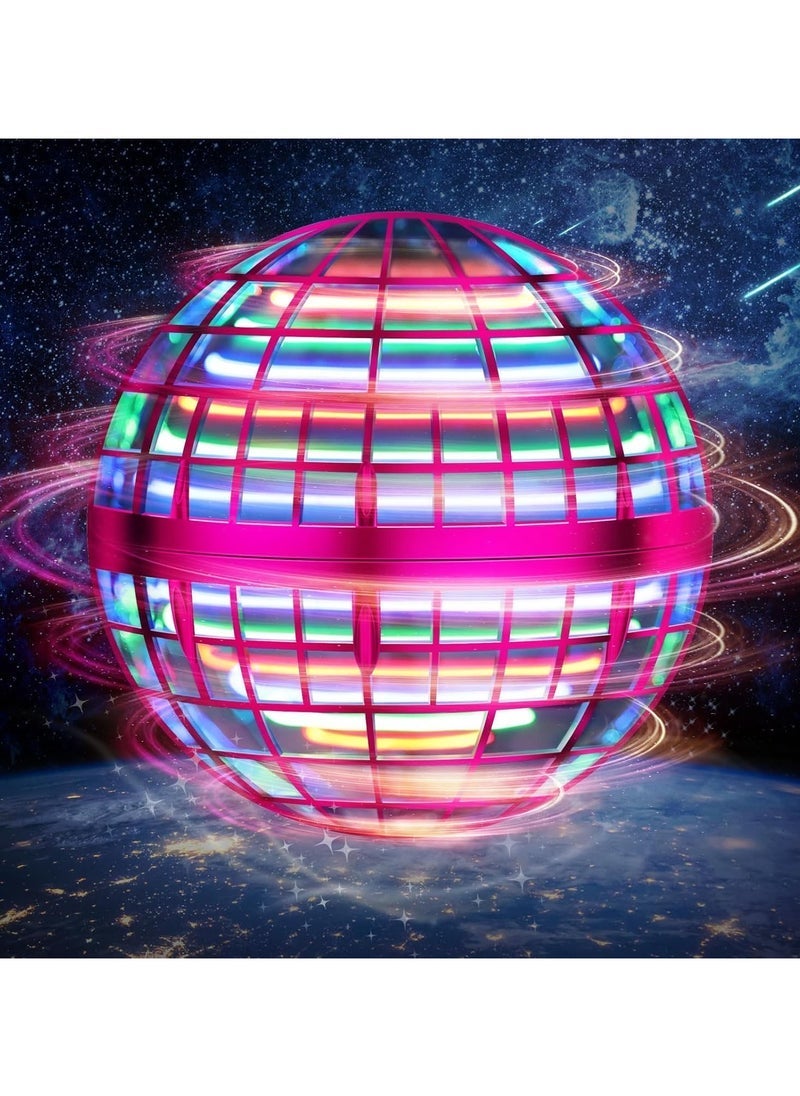 ELTRAZONE Hover Ball Boomerang Fly Fidget Spinner 360° Rotating LED Flying Toy with Smart IC Control  Brushless Motor Pink - Image 1