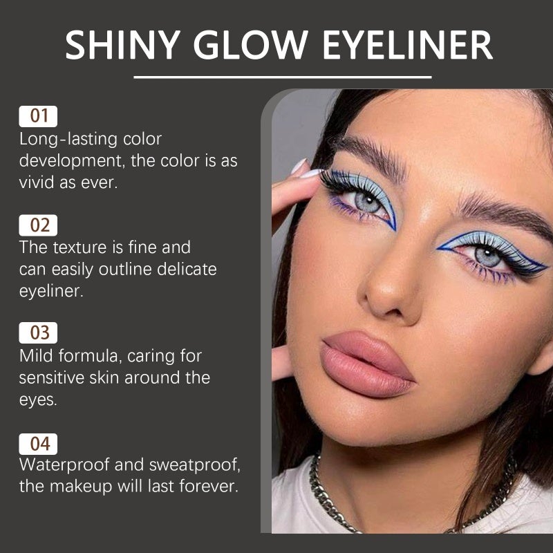Eelhope Fluorescent Eyeliner Pen Smooth Moisturizing Long-Lasting Formula - Vibrant Colorful Eye Liner for Beginners - Image 4