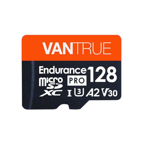 Vantrue 128GB U3 microSDXC UHS-I 4K UHD Video Monitoring Memory Card with Adapter for Dash Cams, Body Cams, Action Camera, Other Surveillance & Security Cams - Image 1