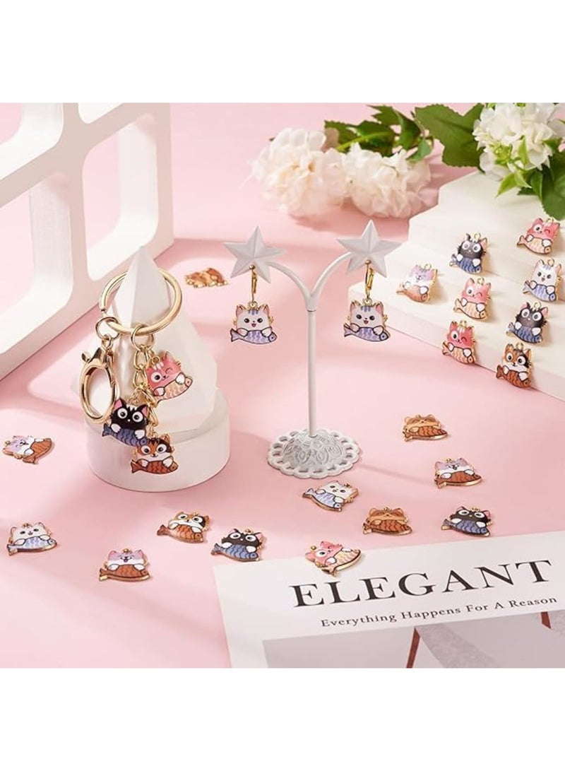 SYOSI Pet Charms, Enamel Cat Dog Pendants for Jewelry Making, Cute Cartoon Animal Charms with Dangle Design for DIY Necklace Bracelet Keychain Crafts, 12 Colors, 24 Pcs Set - Image 2